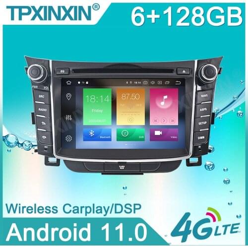 Android 11 6+128G For Hyundai I30 Elantra GT 2012-2016 Car Stereo Multimedia Player Android GPS Navigation Auto Audio Radio
