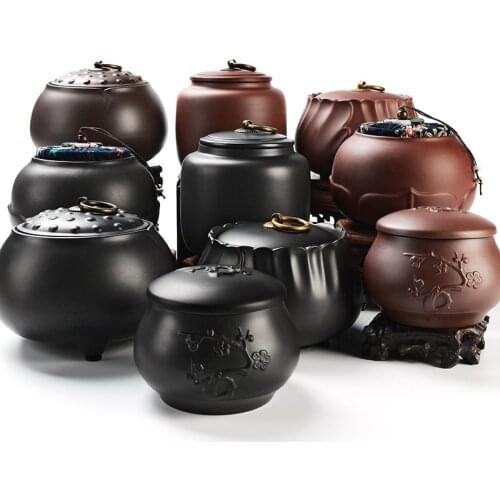 Chinese Style Tea Jar Candy Storage Box With Lid For Kitchen Ceramic Food Canister Spices Storage Bottle Kitchen Accessories