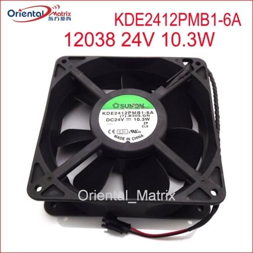 Free Shipping KDE2412PMB1-6A 12038 24V 10.3W 120*120*38mm Cooler Cooling Inverter Fan 2Wire 2Pin