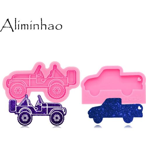 DY0149 Shiny car Silicone Molds For DIY Truck key ring epoxy resin Mold Craft custom keychain