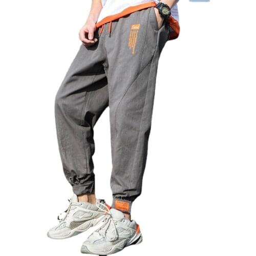 Urban Mens Spring 2021 Harlans Loose Casual Velcro Bundle Pants Instagram Popular Logo Cargo Pants Men Clothing