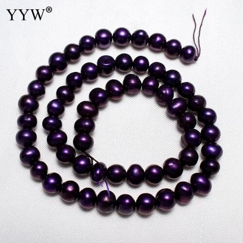YYW High Quality Cultured Potato Freshwater Pearl Beads dark purple 5-6mm Approx 0.8mm Sold Per Approx 15 Inch Strand