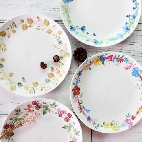 Floral Ceramic Dinner Plate Hand-painted Plant Ceramic Steak Plate Salad Plate Set Nordic Plate Dinner Plates Japanese Dish Set