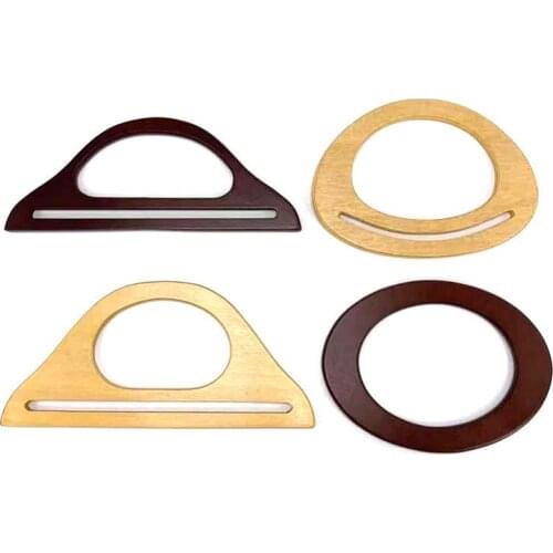 DIY Classic Wood Straps 1Pc Square D Shape Wooden Bag Handle Decorative Bags Accessories Handbag Tote Replacement Making Tool