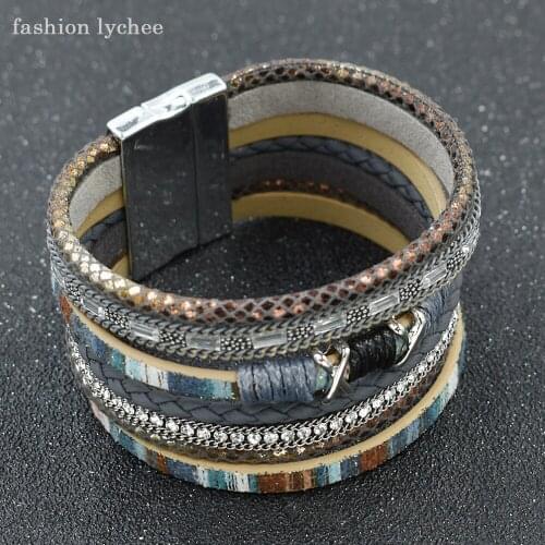 Fashion Lychee Leather Bracelets