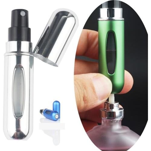 Perfume Bottles Atomizer 5 ml Spray Container Mini Refillable Portable Plastic Aluminum Spray Bottle for Traveling Empty Filling