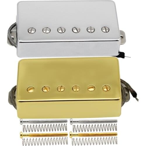 FLEOR 1PC Alnico 5 Humbucker Pickup Electric Guitar Pickup LP Guitar Parts, Neck or Bridge Pickup, Chrome or Gold