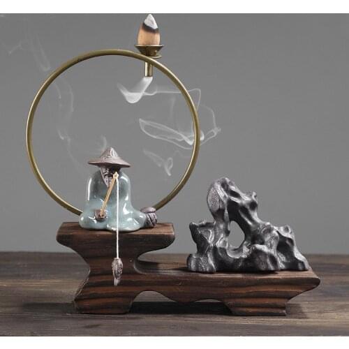 Ceramic Crafts Home Decoration Decoration Creative Rockery Back Incense Burner Chinese Ceramics New