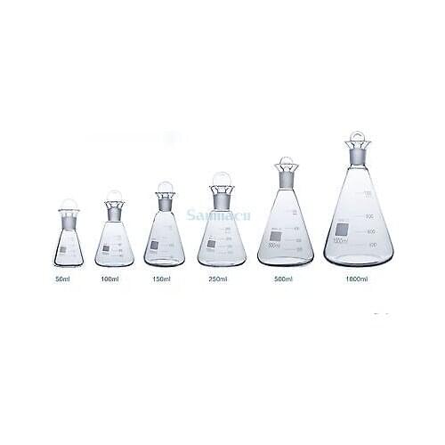 1000ML Iodine Determination Flask G3.3 Glass With Dull Polish Stopper Conical