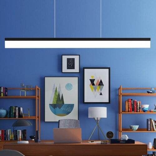 Linear Chandelier Lights Office Minimalist LED Chandelier Home Decor Restaurant Droplight Dining Room Pendant Lamp Fixtures