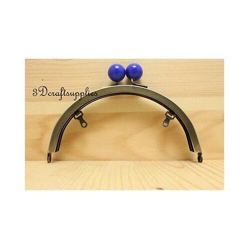 Metal purse frame glue on clasp clip half anti bronze 6 inch AB94o