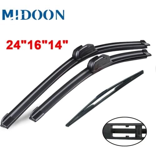 MIDOON Wiper Front & Rear Wiper Blades Set For Nissan X-Trail T31 2007-2013 Windshield 24"16"14"