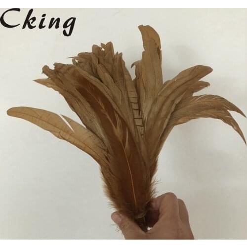 Pack of 100pieces Gold Rooster tail Feathers birthday wedding decorations mask hats jewelry accessorys DIY real feathers 8-10"
