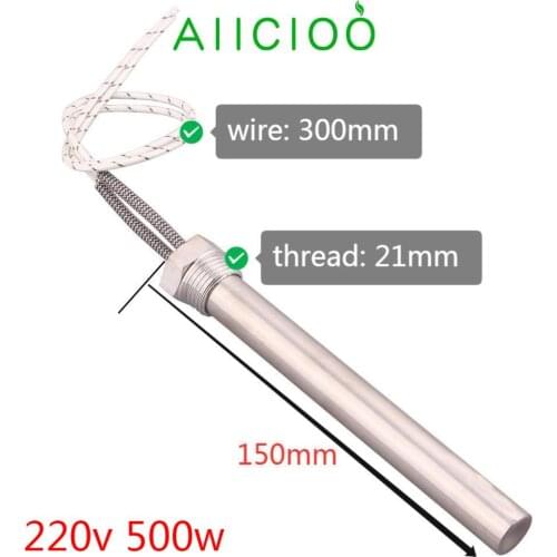 AIICIOO 220v Cartridge Heater 1/2" Thread Immersion Heating Element for Boiling Tubular Heater Pipe 500w