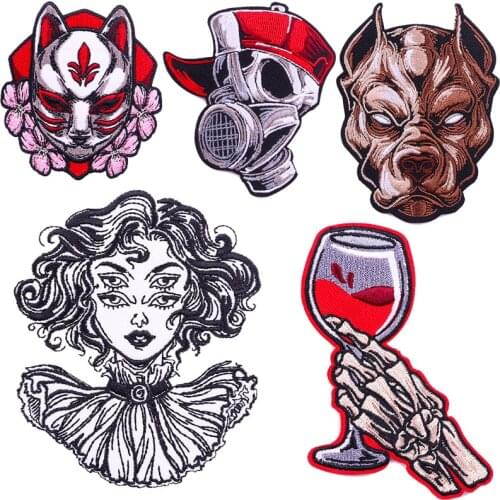 Punk Patch For Clothing Thermoadhesive Patches Iron On Patch Animals Patches On Clothes Diy Sticker Stripes Applique On Backpack