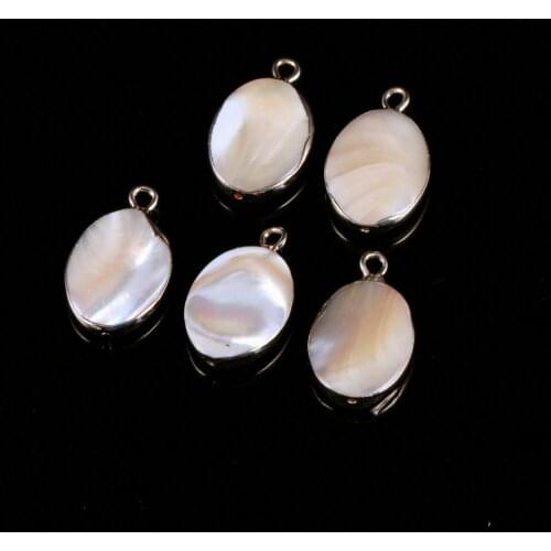 Natural white shell Oval shape Pendant Exquisite charms for Jewelry Making DIY earring Necklaces Accessories Size 12*23 Mm