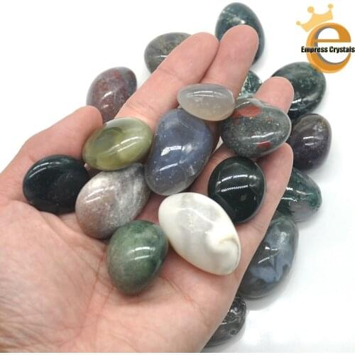 Natural Moss Agate Crystal Tumbled Bulk Healing Mineral Specime Gemstones Gem Raw Aquarium Decoration Gift