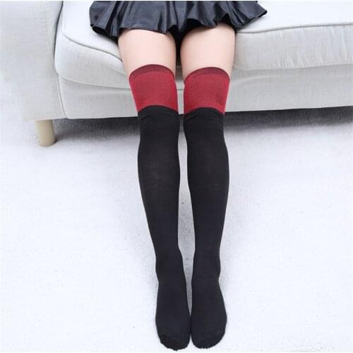 2020 Fashion 3 Stripes Jk School Uniform Over Knee High Tight Socks Velvet Lolita Stocking Football Socks Anime School Uniform