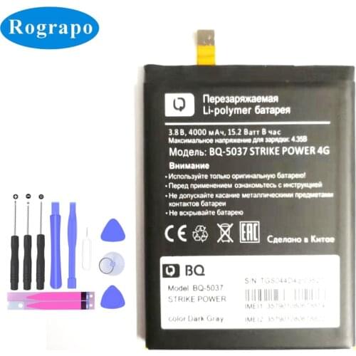 New 4000mAh BQ-5037 Replacement Battery Batterie For BQ 5037 Strike Power 4G Mobile Phone Batteries