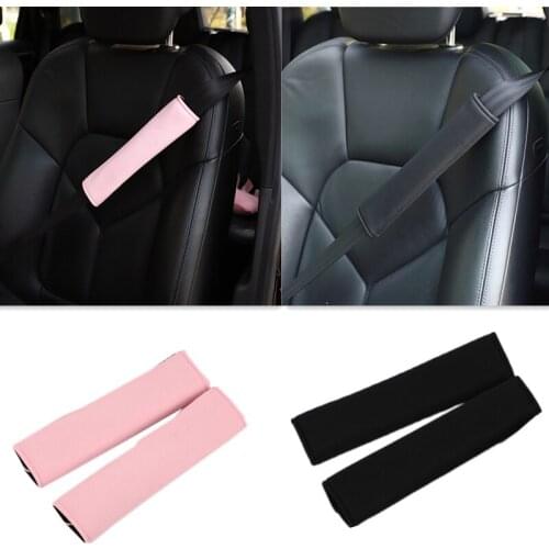 A Pair of Car Seat Belt Shoulder Cushion Ice Silk Protector Seatbelt For Adults Kids Universal Automotive Interior Accessories