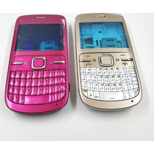 Full Housing For Nokia C3 C3-00 Back Case Battery Cover Front+Middle Frame Keypad C3-00 Replacement Part