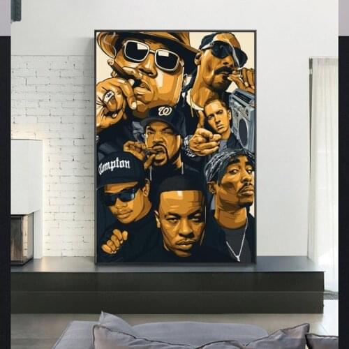 Portrait of 2PAC Tupac Abstract Canvas Paintings On The Wall Art Posters And Prints Modern Rapper Pictures Wall Decor Cuadros