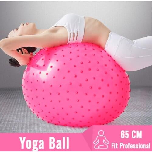 Professional 65CM Point Message Yoga Ball Fitness Gym Balance Exercise Pilates Workout Barbed Bola Anti-Slip Free Air Pump