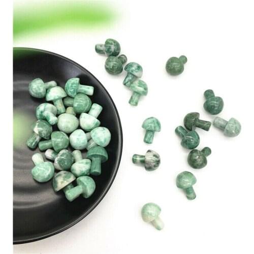 Drop Shipping Natural Green Jade Emerald Stone Mushroom Shaped Crystal Polished Healing Gift Natural Stones and Crystals