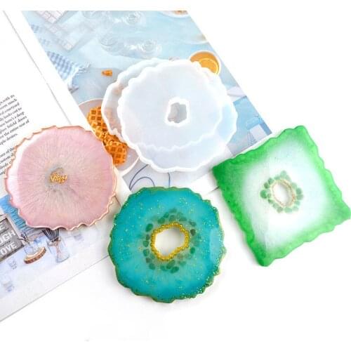 Agate Slice Silicone Mold UV Resin Clear Mold Make You Own Coaster Crystal Coaster Mold Home Decoration Craft Resin Art Supplies