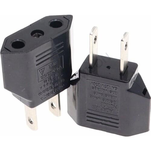 2pcs/lot 6A Universal Travel Power Plug Adapter EU EURO to US USA Adaptor Converter AC Power Plug Adaptor Connector EU to US