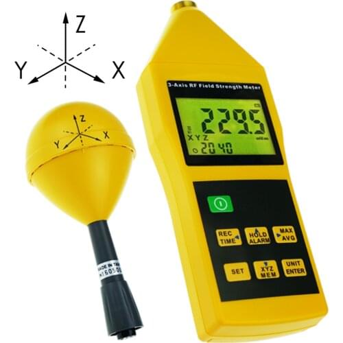 3-Axis RF Meter Electromagnetic Radiation Tester Detector 10MHz to 8GHz with Alarm and Tripod Mounting RF Field Strength Meter