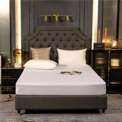 High-Grade Rayon Bed Sheet Simple Color Waterproof Bed Sheet Elastic Band To Fix The Mattress Cover