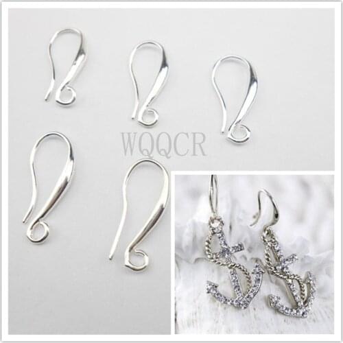Hot Sale Fashion Jewelry Components 925 Sterling Silver Smooth Surface Earrings Accessories For Women Earring Hooks Fitting