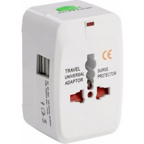 1PC All in One Universal International Plug Adapter 2 USB Port World Travel AC Power Charger Adapter AU US UK EU Converter