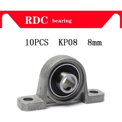 10Pcs KP08 8mm p08 High quality insert bearing shaft support Spherical roller zinc alloy mounted bearings pillow block housing