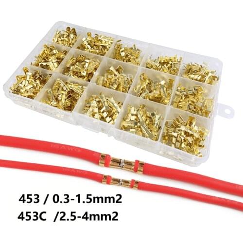 90Pcs260Pcs480Pcs box 453 U-shaped Crimp Terminals Seal Electrical Wire Connectors Crimp Terminal Connector 0.3-4.0mm2