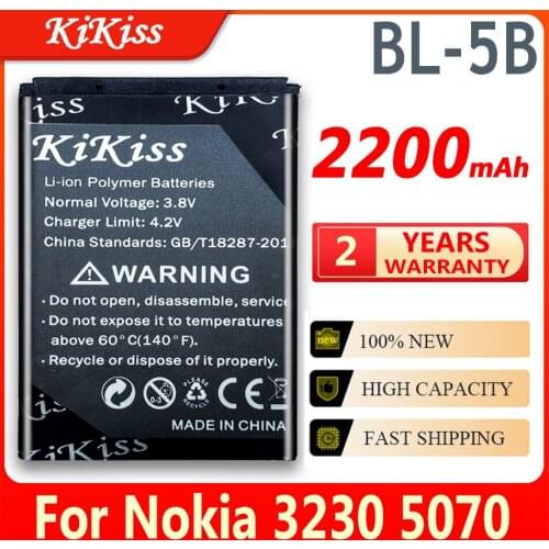 KiKiss BL-5B Battery For Nokia 3230 5140 5140i 5200 5500 6020 6021 6060 6070 6080 6120 6120C 7260 7360 7620 N80 N90 BL 5B BL5B