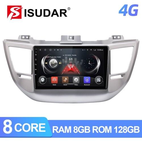 ISUDAR T72 4G Android 10 Auto Radio For Hyundai/Tucson 3 2015-2018 HD 1280*720 Car Multimedia 8 Core RAM 6GB DVR Camera No 2din