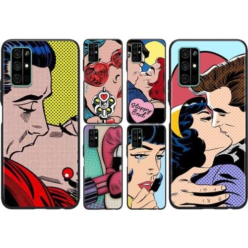 Sexy POP Art Kissing For Huawei Honor 50 SE V30 View 20 V20 30i 30S 30 20S 20E 20i 20 Lite Pro Plus Soft Phone Case