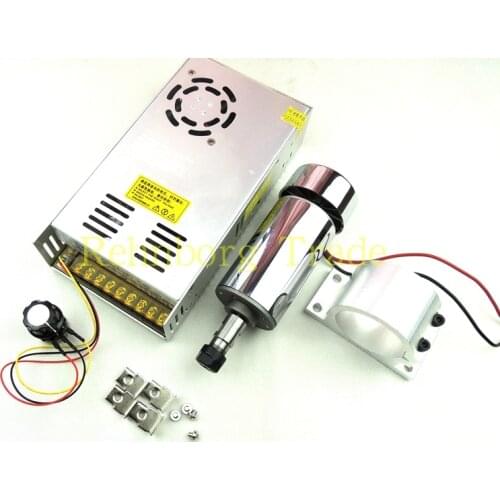 DC12-48V 0.3kw spindle motor ER11 chuck CNC 300W Spindle Motor + 52mm mount bracket + Power Supply speed governor For DIY CNC