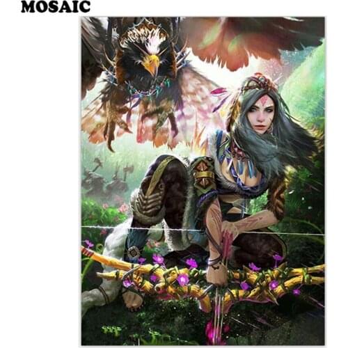 Diy diamond painting Indians eagle in the sky cross stitch diamond mosaic sqaure drill embroidery needlework home decoration