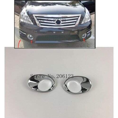 For Nissan Teana 2011 2012 ABS Chrome Front Fog Light Cover Trim Car Styling Auto Exterior Accessories 2pcs/set