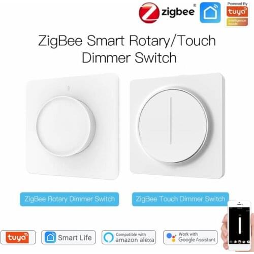 EU ZigBee Smart Rotary/Touch Light Dimmer Switch Smart Life/Tuya APP Remote Control Works With Alexa Google Home Voice Assistant