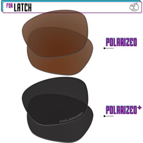 EZReplace Polarized Replacement Lenses for - Oakley Latch Sunglasses - Black P Plus-Brown P