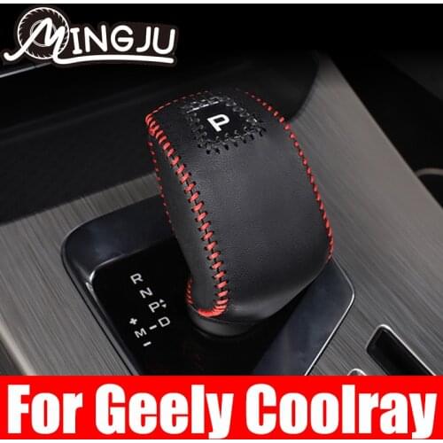 Interior Car Gear Shift Collars for Geely SX11 2019 2020 2021 Coolray Cover 1 PCS PU Leather Cover Stickers