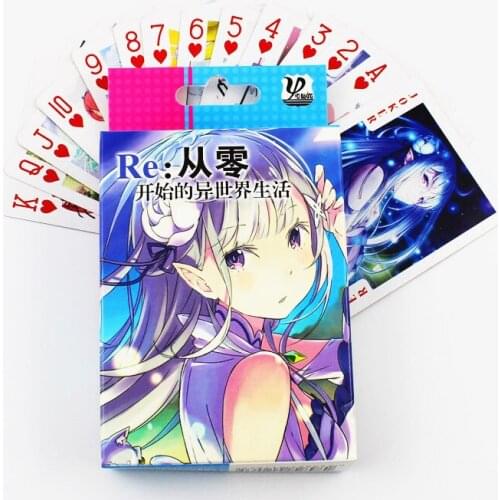 54 Sheets/Set Anime Re:Life In A Different World From Zero Poker Cards Cosplay Board Game Cards Postcard