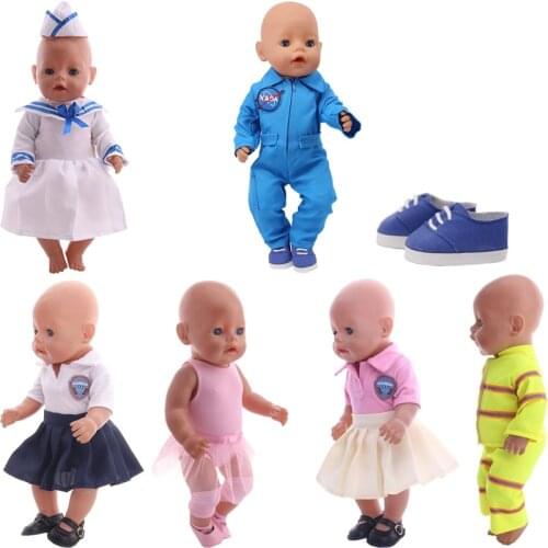 Professional Suits For 18 Inch American & 43Cm Boy&Girl Baby New Born Doll Cute For Our Generation Doll Daily Life