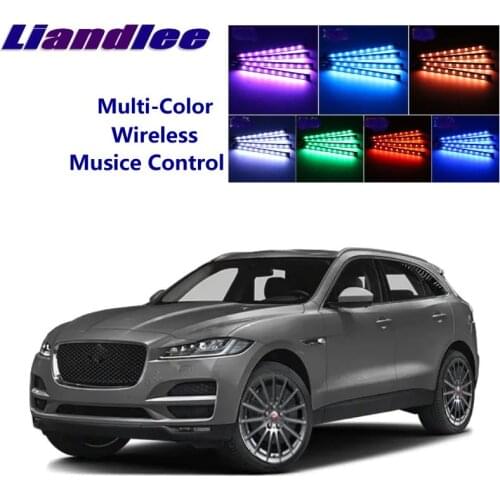 Liandlee Car Neon Color-Changing Light of Atmibient Inside Footwell Light For Jaguar F-Pace 2016-2019