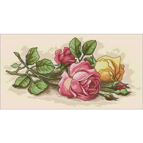 Rose patterns Counted Cross Stitch 11CT 14CT DIY Chinese Cross Stitch Kits Embroidery Needlework Sets
