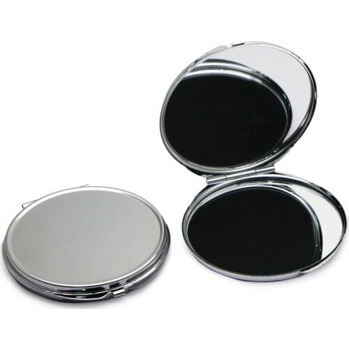 NEW Thick Compact Mirror Blank Round Silver Pocket Makeup Mirror Big Size 72mm 100 pieces/lot #18122-1